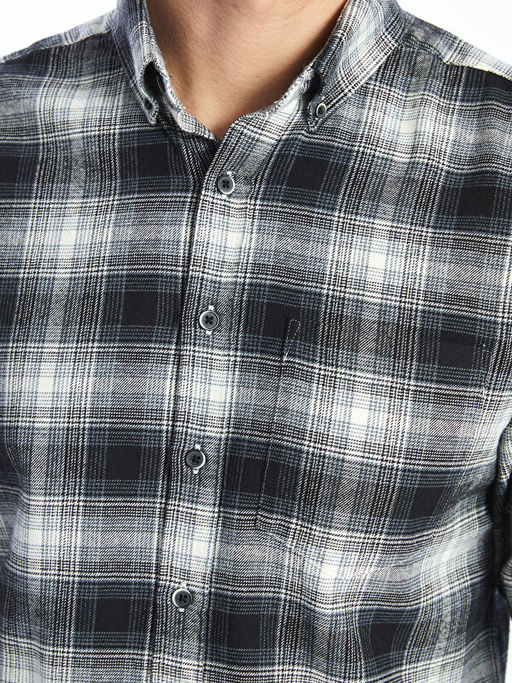 Regular Fit Uzun Kollu Ekose Poplin Erkek G?mlek