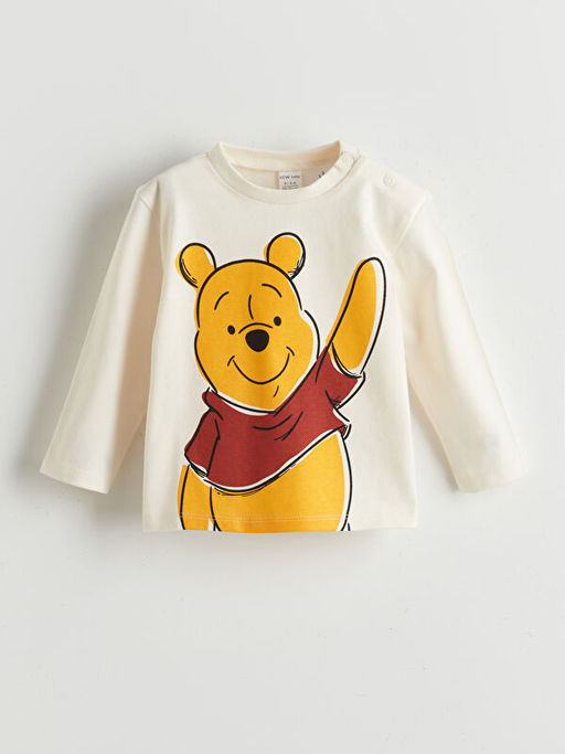 Bisiklet Yaka Winnie the Pooh Bask?l? Erkek ?ocuk Pijama Tak?m