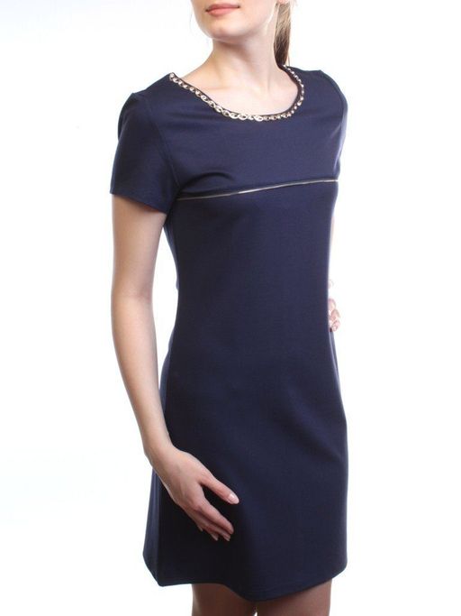 1607 DK. BLUE Платье женское (90% хлопок, 10% полиэстер)