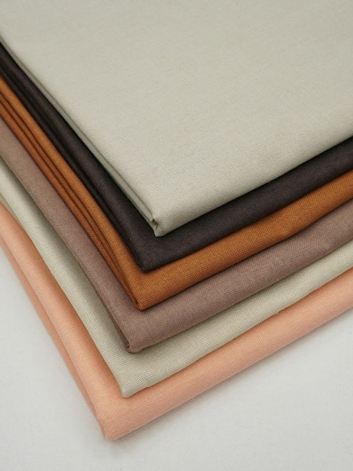 Комплект лоскута 1кг Хлопок однотонный (желто-бежево-коричневая гамма)