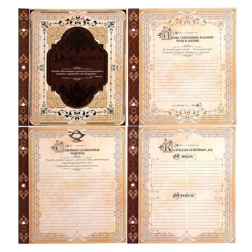 Родословная книга с рамкой под фото Родословная книга, 50 листов, 21.5 х 23.7 см - Семейные традиции фото 11