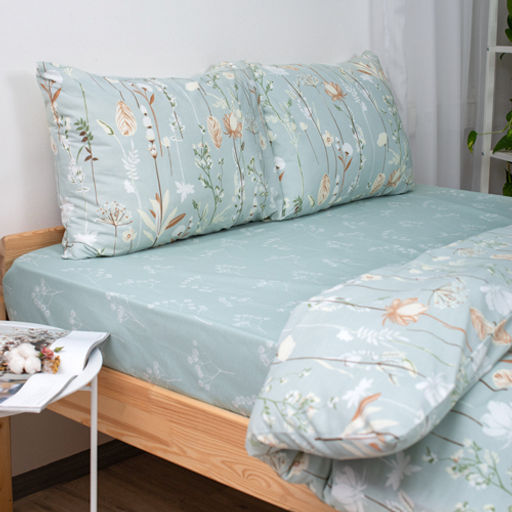 КПБ 2,0 спальный (с простыней на резинке 160х200х25, 2 наволочки 50х70), Ботанический сад ВБ Пододеяльник на молнии 177х217; простыня на резинке 160х200х25, наволочка 50х70 - 2шт. - Традиция фото 15