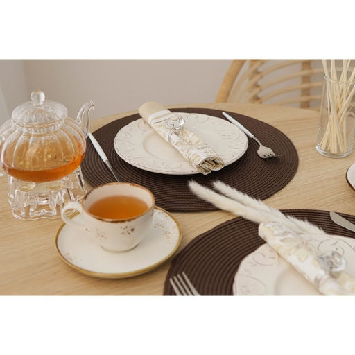 Салфетки сервировочные на стол Magistro Лофт, 4 шт., d=38 см, коричневые  фото 7