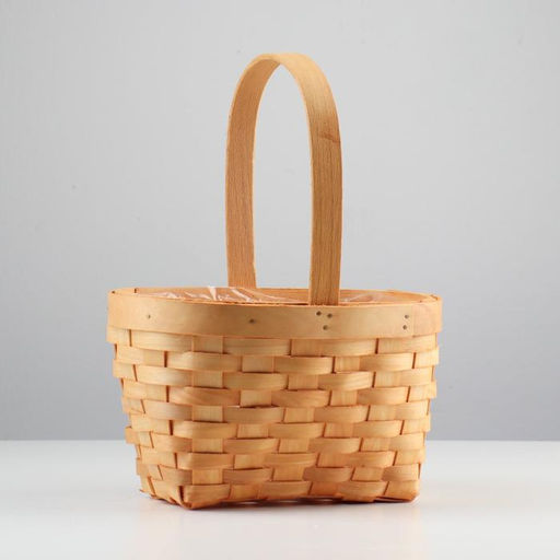 Корзина плетёная для хранения, 22×15.5×12 см, ручка h=13.5 см, секвойя