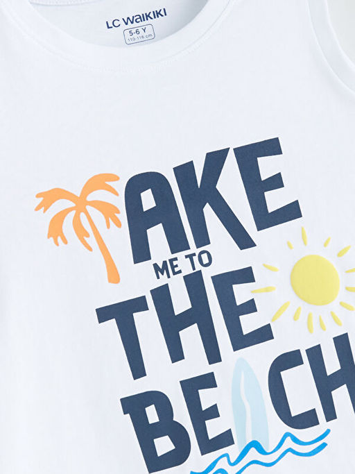 Bask?l? Erkek ?ocuk ?ortlu Pijama Tak?m?