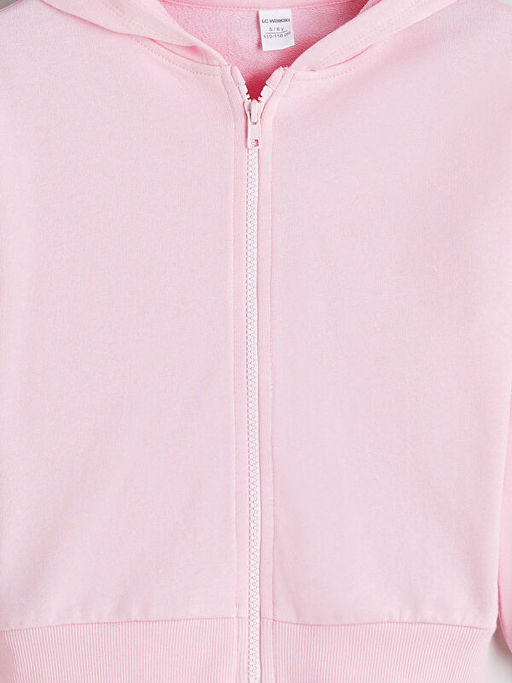 Kap??onlu K?z ?ocuk Fermuarl? Sweatshirt