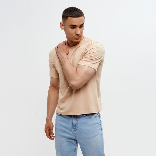 Футболка мужская MINAKU: Basic line MAN бежевая, размер 56