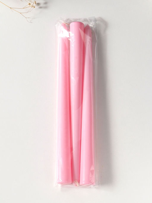 Свеча античная 25 см (набор 3 шт) 58 гр, 7 ч, цв. пастельно-розовый