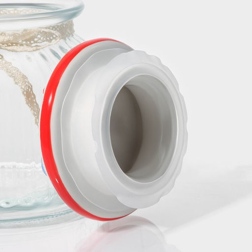 Банка для сыпучих продуктов Доляна Пляж, 600 мл, 1112.5 см, с керамической крышкой, стекло, прозрачная  фото 4