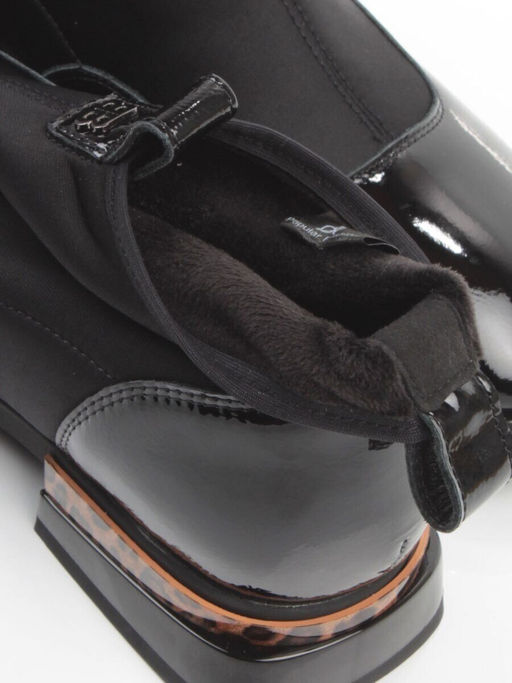 01-B44B-81AG BLACK Ботинки демисезонные женские (натуральная кожа, текстиль, байка)