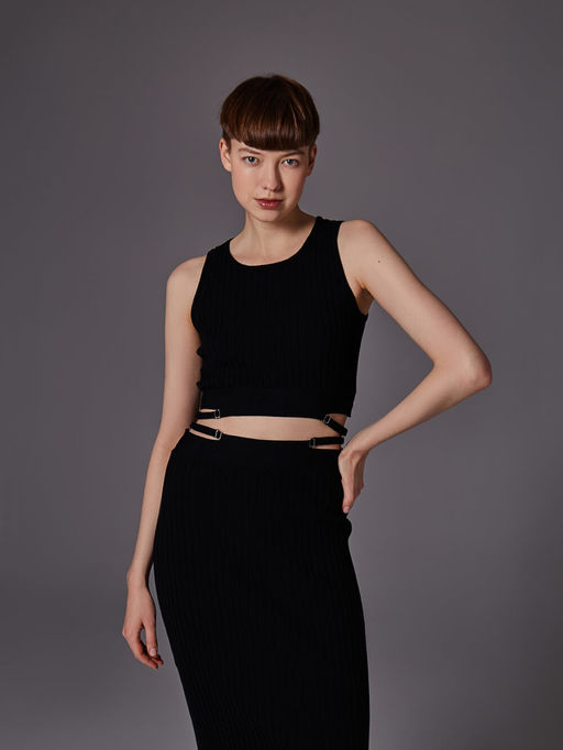 Укороченный топ с декоративными пряжками - Incity фото 3