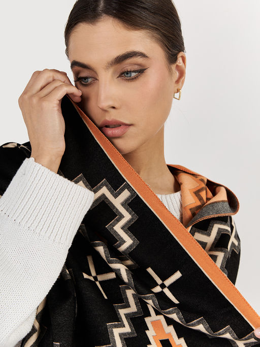 в составе ШЕРСТЬ  и КАШЕМИР Большой, мягкий, теплый  двусторонний палантин - Tantino фото 9