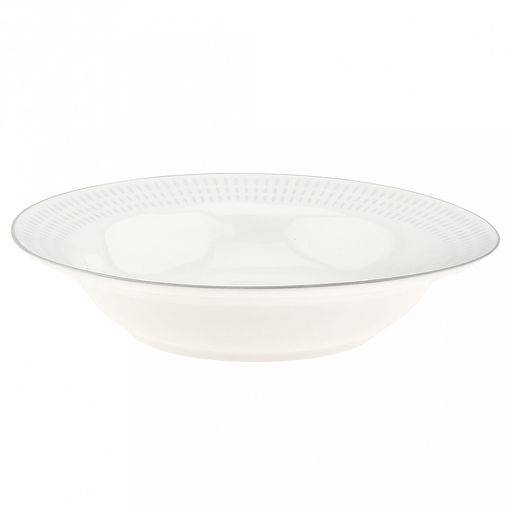 Облако Тарелка глубокая фарфоровая д226мм, h50мм, 500мл, рельефный декор - голубой, отводка, белый (Китай) - Домашняя мода фото 2