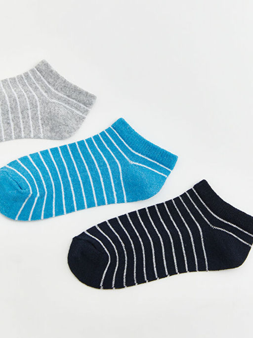 ?izgili Erkek ?ocuk 3l? Patik ?orap