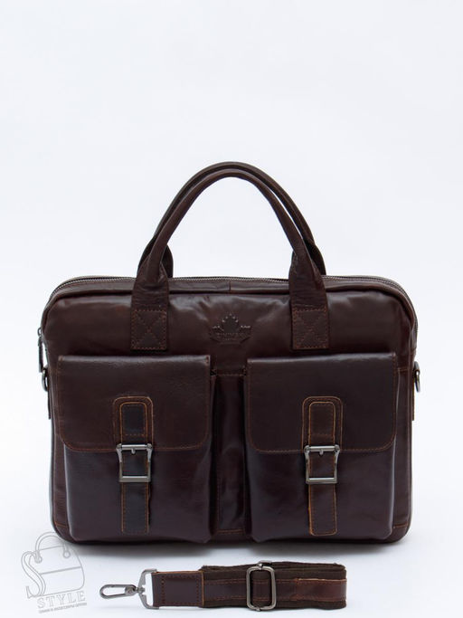 Портфель мужской кожаный 0993Z coffee Zinimsk в Новосибирске