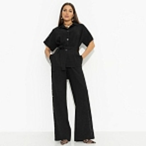 Брючный костюм с кружевными вставками, Престижная номинация (черный, 2 в 1, с поясом) - Charutti фото 18