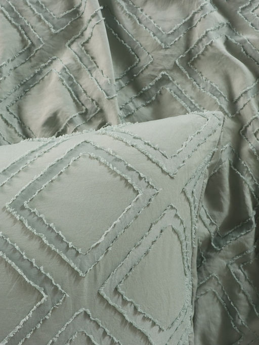 Постельное бельё 2-спальное Тафтинг ромб 175?215 см,200?230 см,50?70 см-2 шт., зелёное, 110 г/м? - Lovelife фото 7