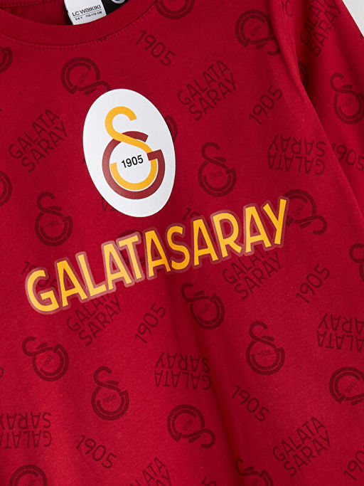 Bisiklet Yaka Galatasaray Bask?l? Erkek ?ocuk Pijama Tak?m?