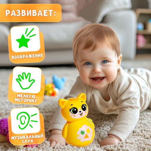 Музыкальная неваляшка «Весёлый малыш», жёлтый