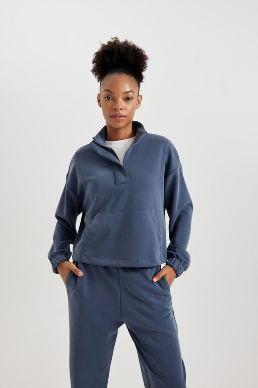 DeFactoFit Спортивная толстовка Oversize премиум-класса с высоким воротником  фото 16
