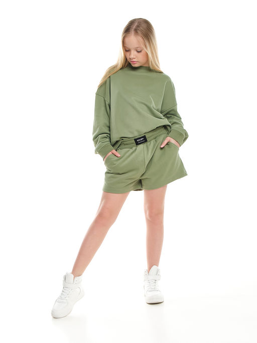 Шорты для девочки подростковые 22-7630 св.серый меланж - Mini maxi фото 42