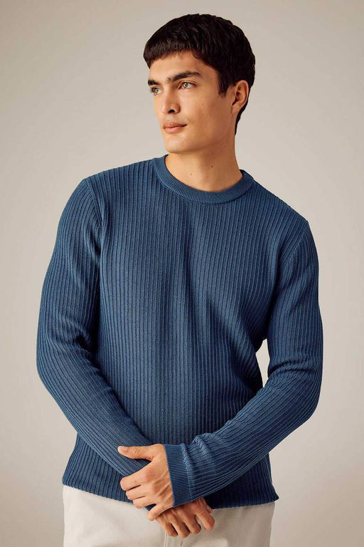 Standart Fit Normal Kesim Bisiklet Yaka Basic Duz Triko Kazak - Defacto фото 2