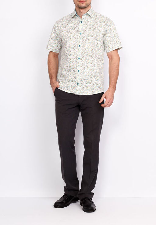 Сорочка мужская короткий рукав GREG 143/107/5432/KZS/1 STRETCH  фото 8