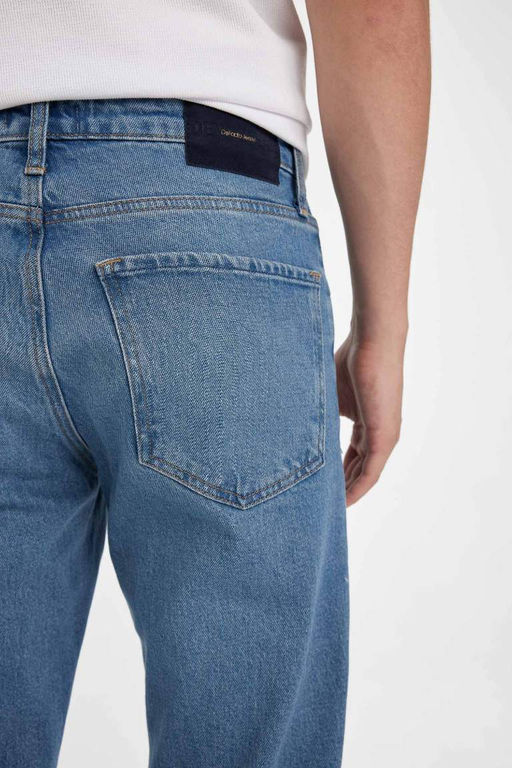 Узкие зауженные джинсовые брюки с нормальной талией и зауженной посадкой - Defacto фото 6