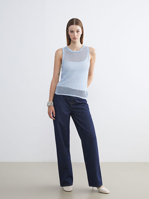 Bisiklet Yaka Ajurlu Kad?n Triko Atlet