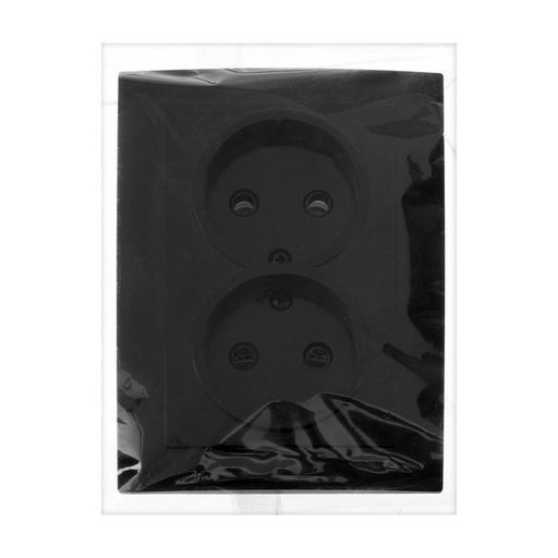 Розетка «Элект» RS 16-237-Ч, двухместная, без з/к, скрытая, черная
