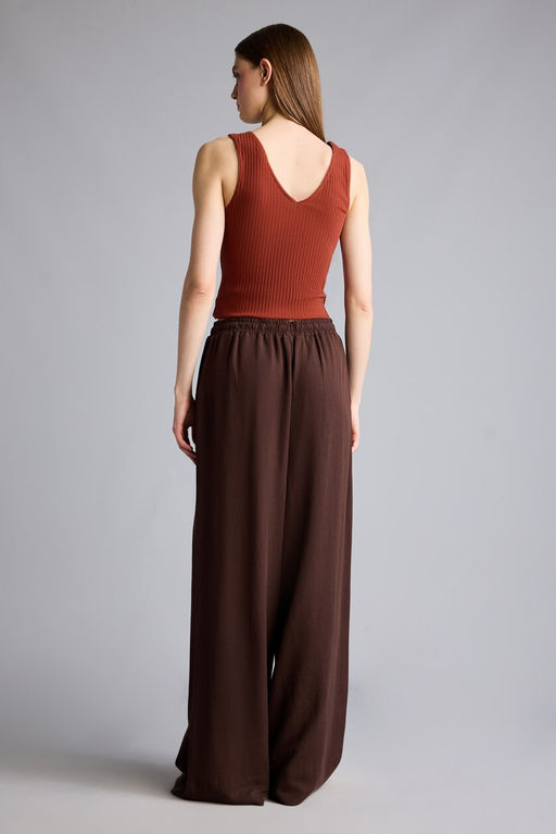 Wide Leg Keten Kar___ml_ Y_ksek bel Pantolon - Defacto фото 6