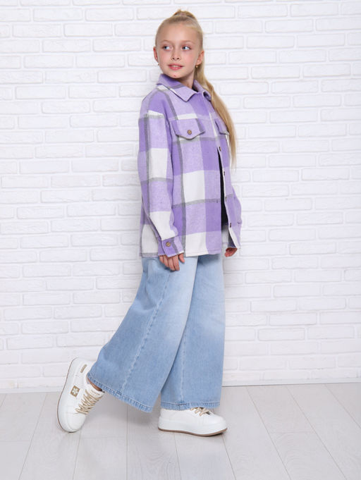 РБ012 Рубашка Бавария 2 (лиловый; белый) - Милаша фото 4