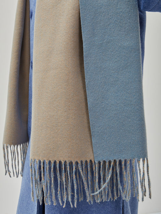 В составе шерсть и кашемир! теплый двусторонний палантин - Tantino фото 4