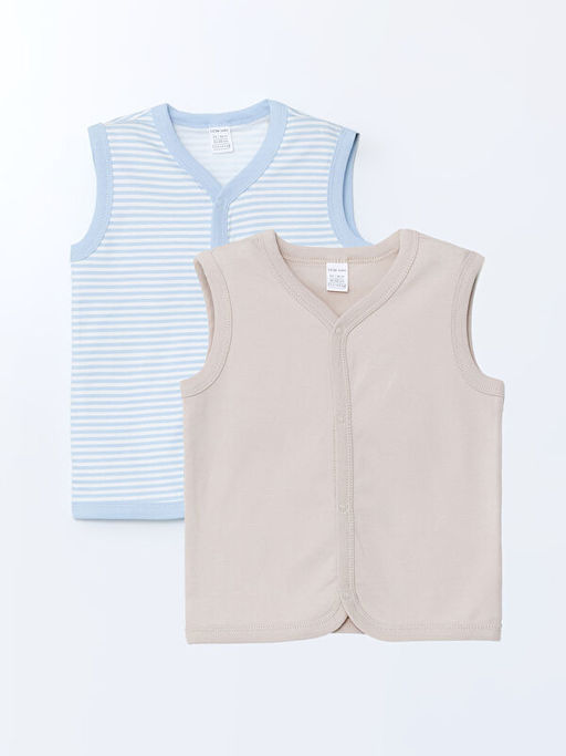 V Yaka Erkek Bebek Yelek 2li