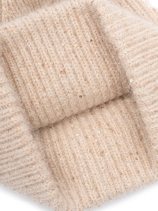 Шапка жен. анг+нейл+люр LB-N88063 beige