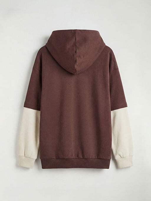 Kap??onlu Chicago Bask?l? Erkek ?ocuk Kal?n Sweatshirt