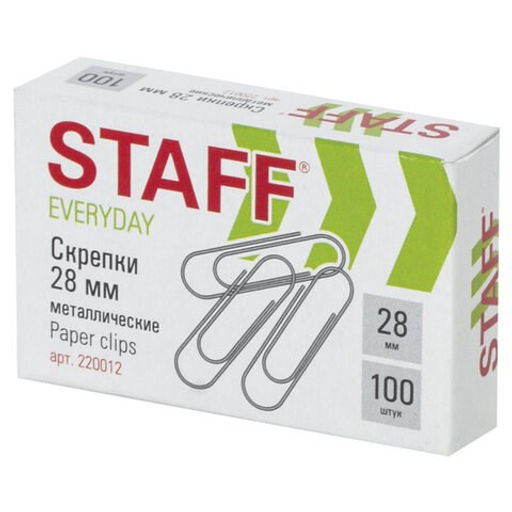 Цена за 3 шт. Скрепки 28мм.*100шт. "STAFF Everyday" в карт. кор. (220012)