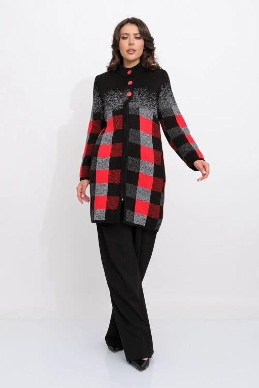 ЗЛАТА Кардиган К 675 ст/красный микс