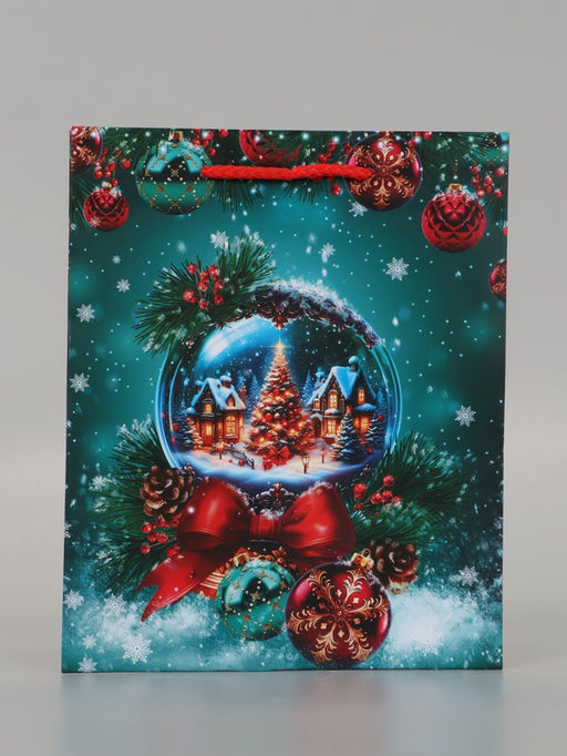 Цена за 2 шт. Пакет подарочный «Новогодний шар», 18×10×22.3 см