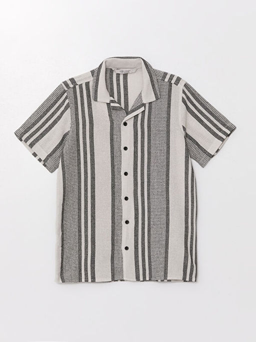 Desenli K?sa Kollu Erkek ?ocuk G?mlek