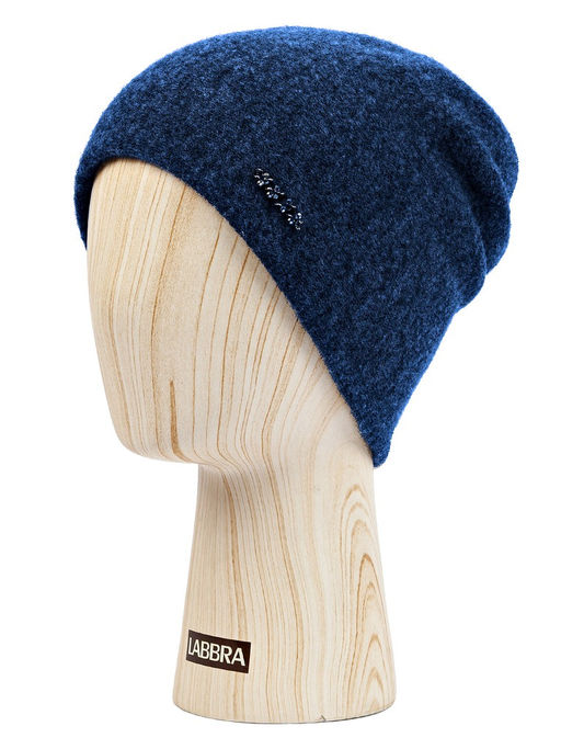 Шапка жен. шерсть+мох+виск+люр LB-N88033 navy