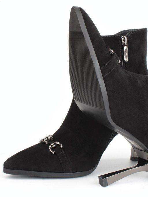 04-M3-9076 BLACK Ботильоны зимние женские (натуральная замша, натуральный мех)