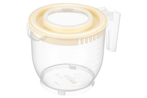 Ёмкость для миксера (блендера) 2,2 л 22,5*17*16 см с крышкой, прозрачная/кремовая (459)
