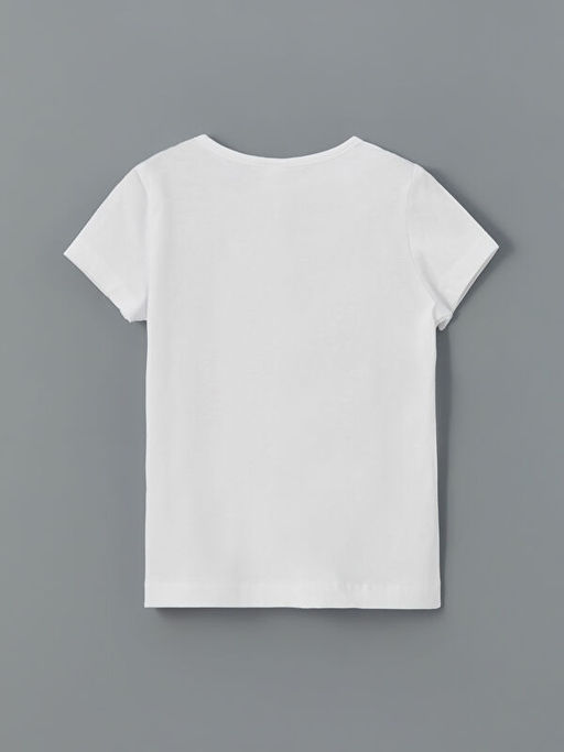 Bisiklet Yaka Bask?l? K?z ?ocuk Ti??rt ve ?ort 2li