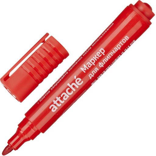 Цена за 2 шт. Маркер для флипчартов по бумаге Attache красный 2-3 мм круглый нак