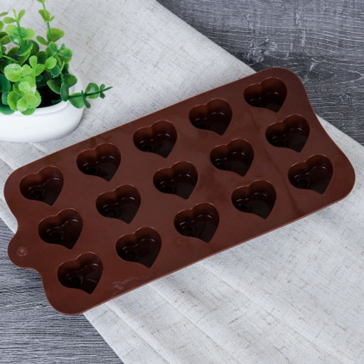 Форма силиконовая для льда и конфет 15 ячеек / HL-377 / уп 300/ 21*10,2*1,9 см/0,045/сердца - ГалеонТрейд фото 2