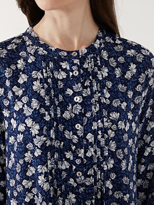 Bisiklet Yaka ?i?ekli Elbise