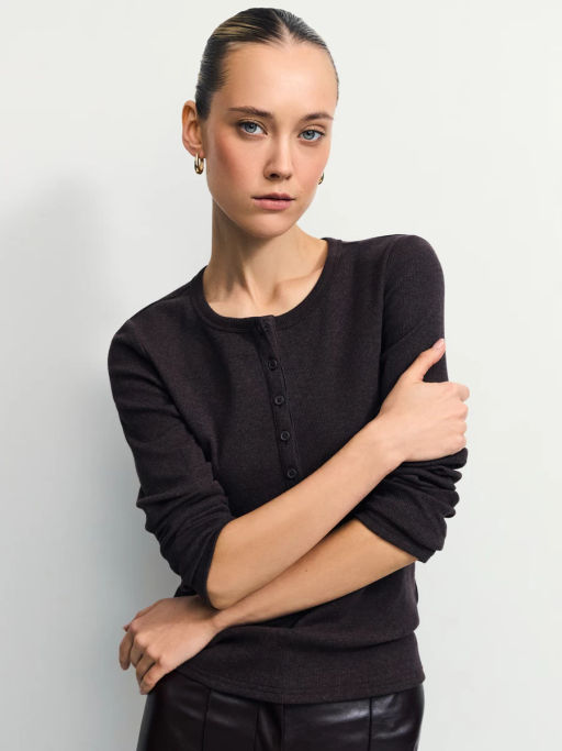 Лонгслив с застежкой на груди / Zarina  фото 3