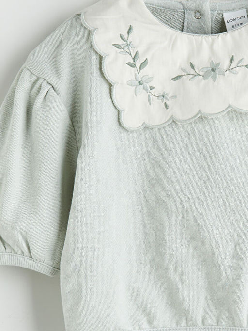 Bebe Yaka Nak??l? K?z Bebek Sweatshirt