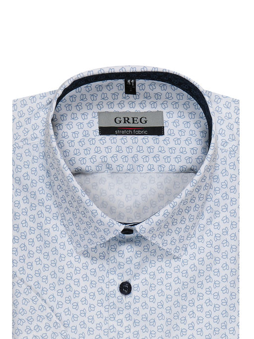 Сорочка мужская короткий рукав GREG 123/207/0483/ZN/1p STRETCH  фото 3